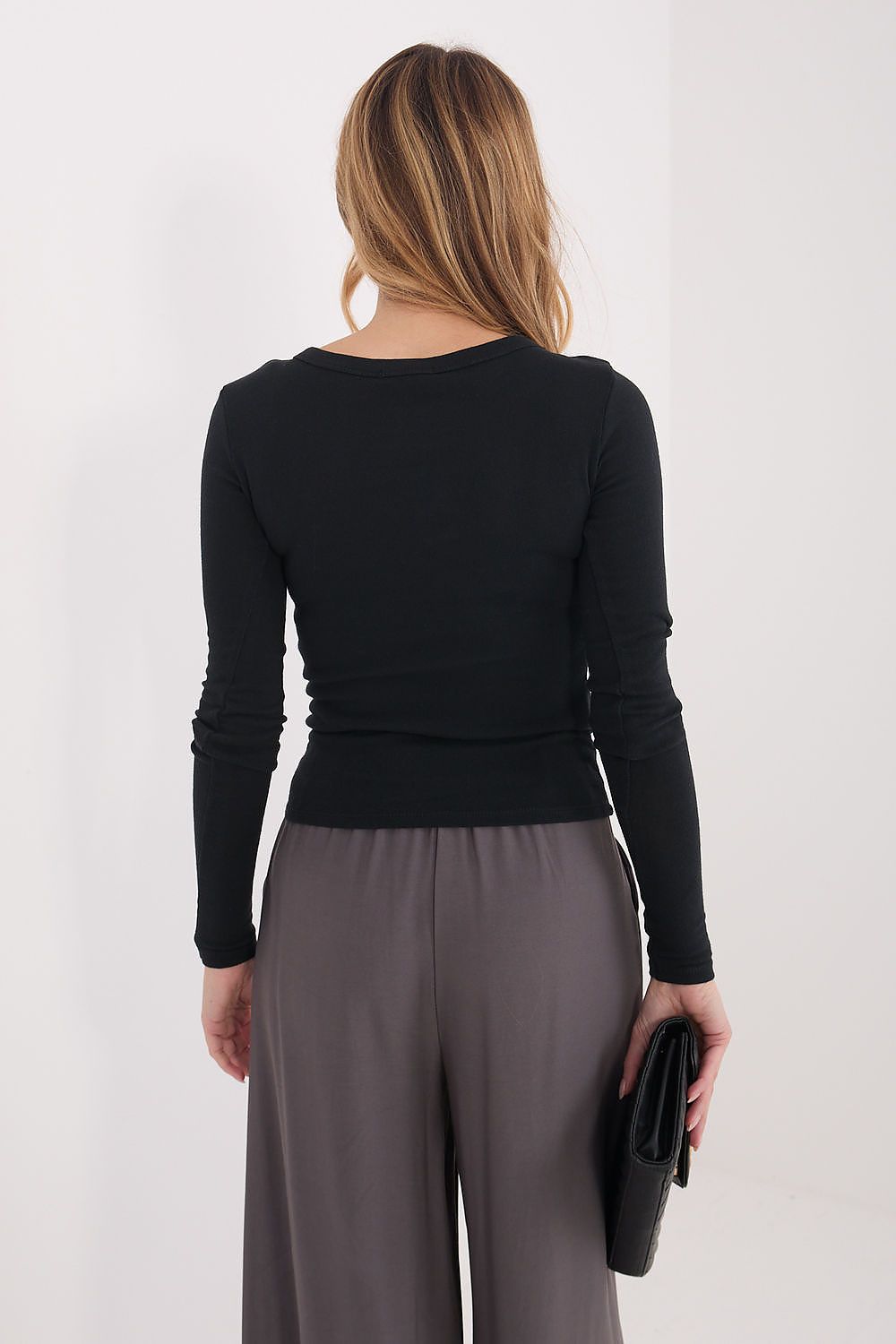 Women's Fitted Cotton Long Sleeve Crew Neck Top – view 14