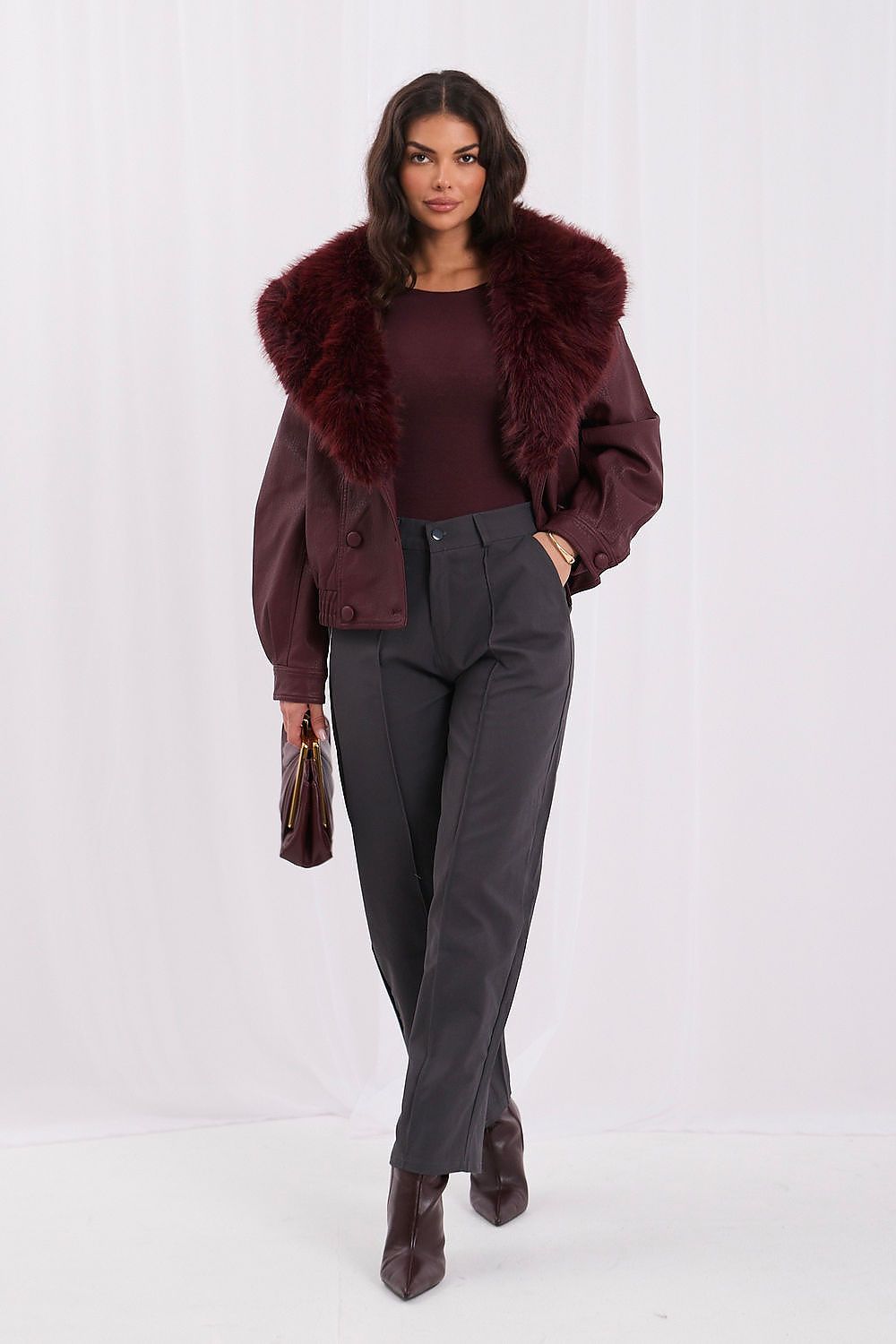 Women's Faux Leather Double-Breasted Jacket – view 5