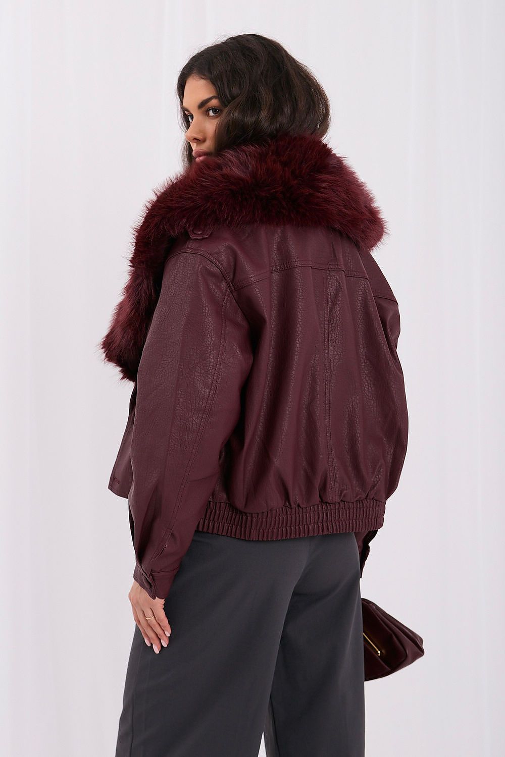 Women's Faux Leather Double-Breasted Jacket – view 6