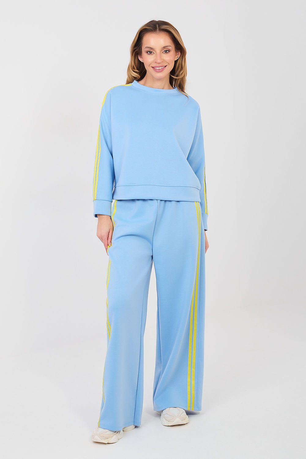 Women's Striped Hoodie & Wide-Leg Pants Tracksuit Set