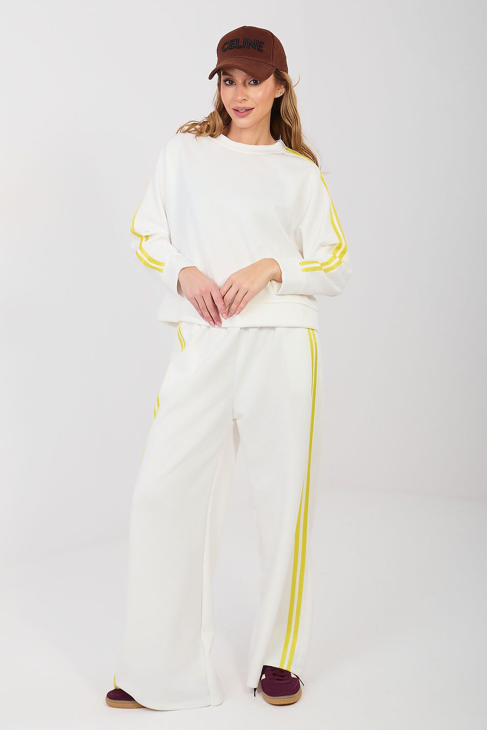 Women's Striped Hoodie & Wide-Leg Pants Tracksuit Set – view 4