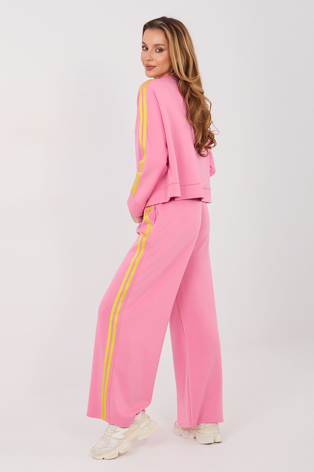 Women's Striped Hoodie & Wide-Leg Pants Tracksuit Set – view 10