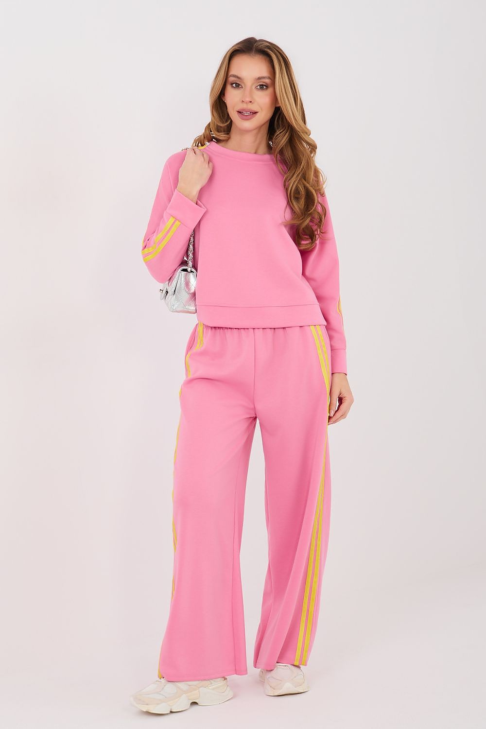 Women's Striped Hoodie & Wide-Leg Pants Tracksuit Set – view 11