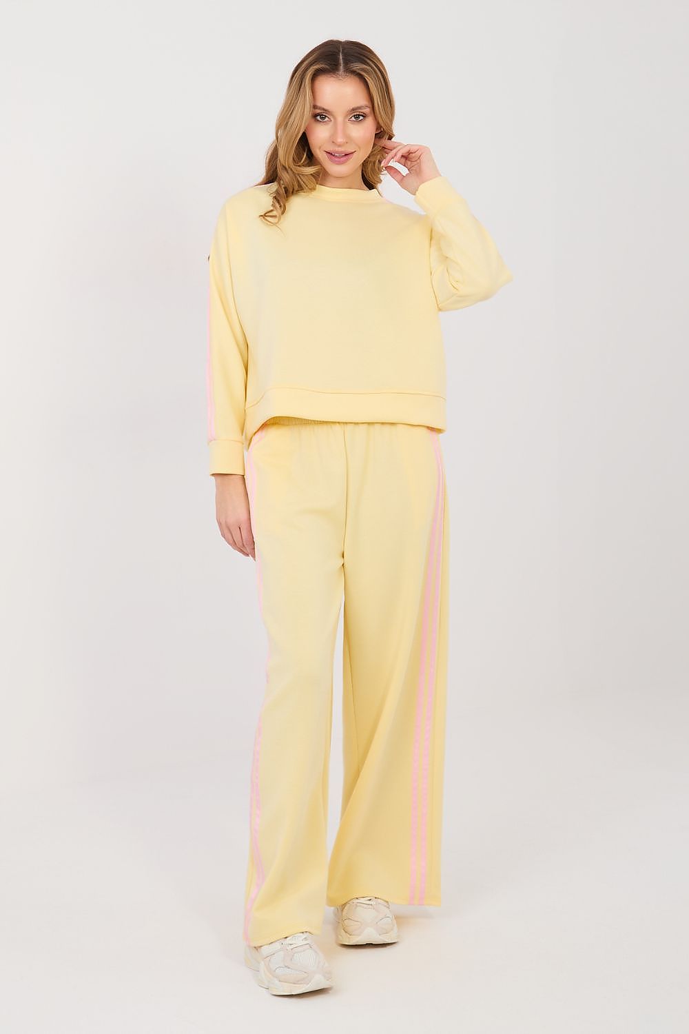 Women's Striped Hoodie & Wide-Leg Pants Tracksuit Set – view 20