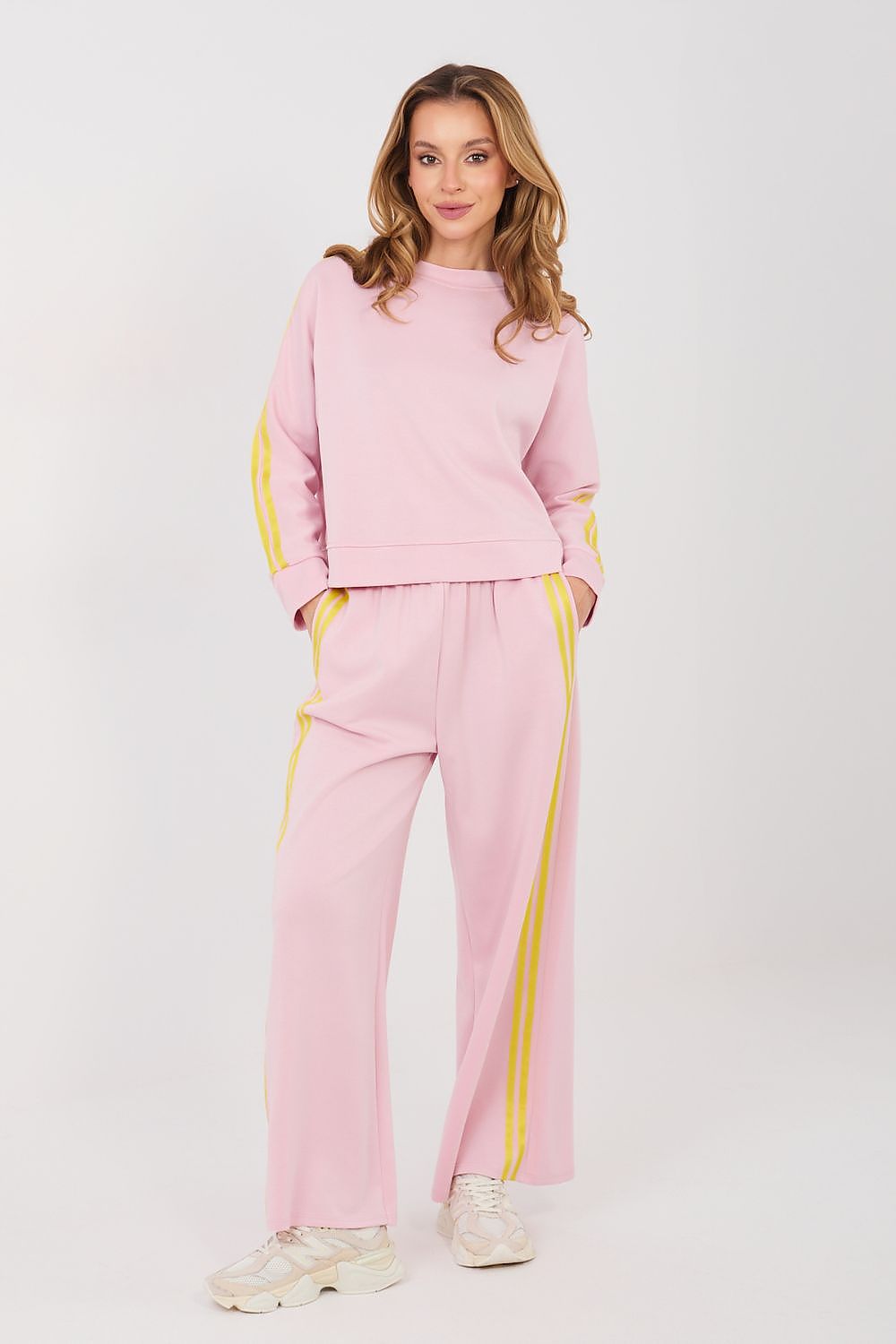 Women's Striped Hoodie & Wide-Leg Pants Tracksuit Set – view 27