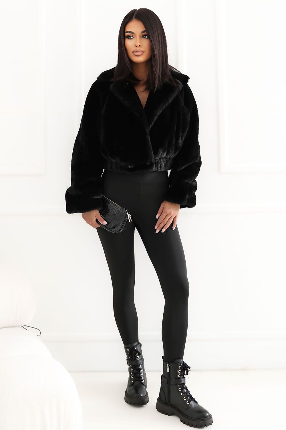 Women's Faux Fur Double-Breasted Jacket – view 5