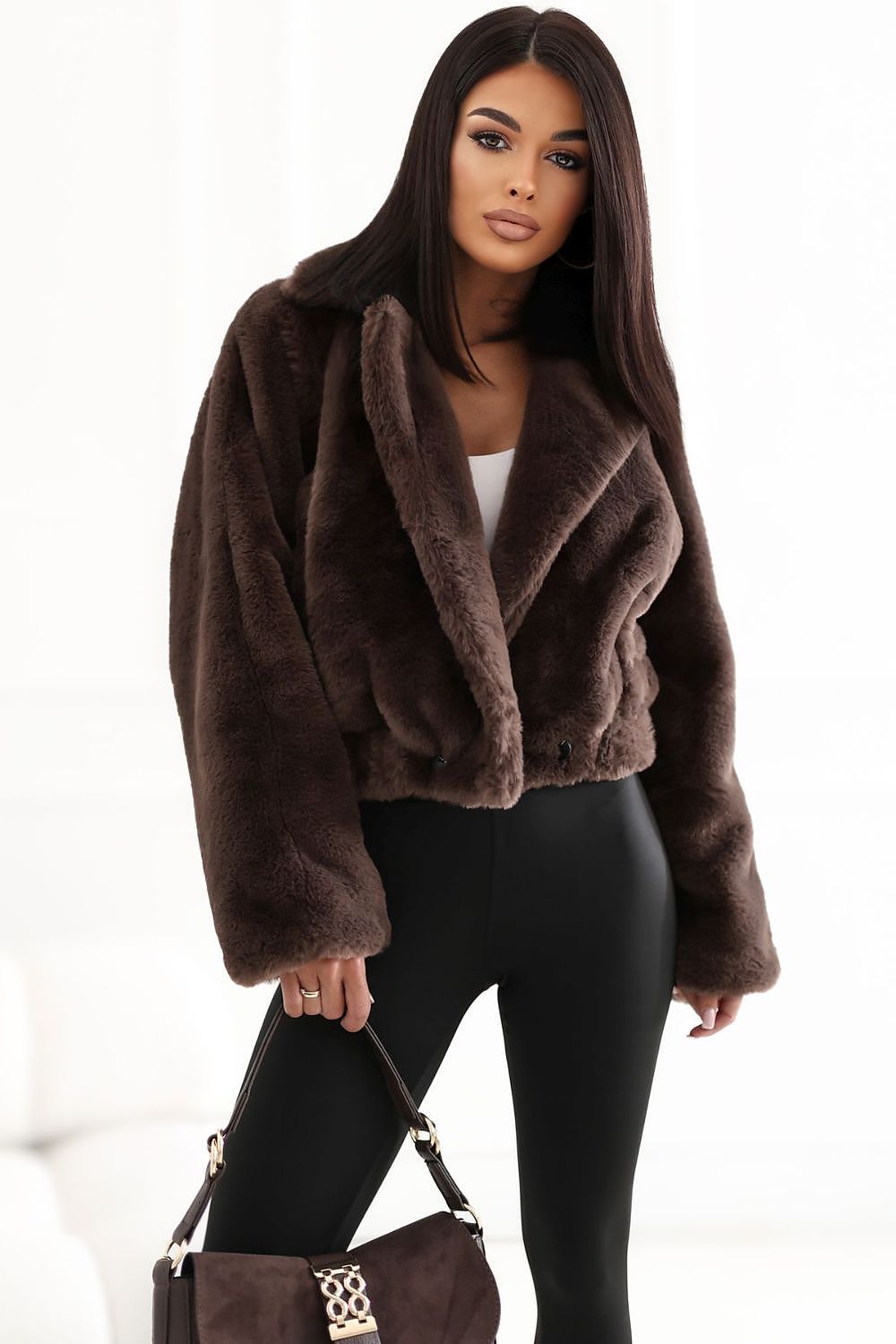 Women's Faux Fur Double-Breasted Jacket – view 4