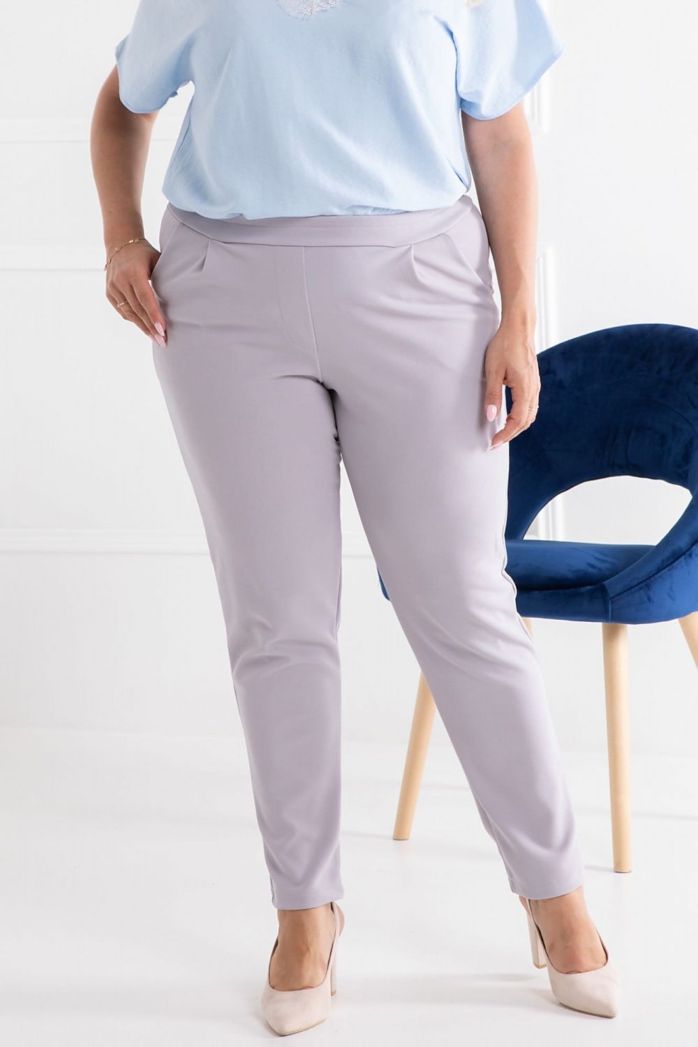 Elegant knitted pants with pockets BENTON