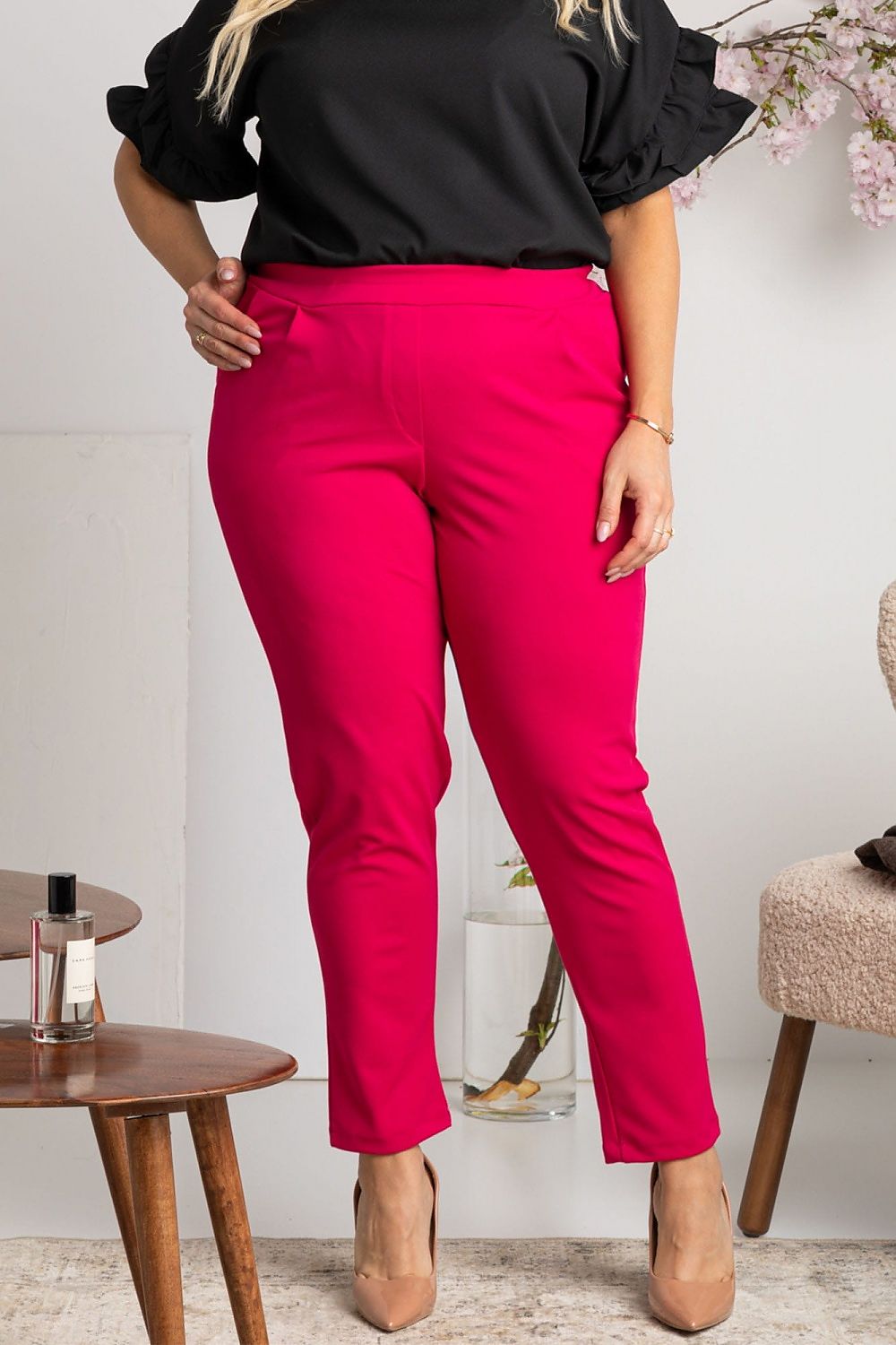 Elegant knitted pants with pockets BENTON