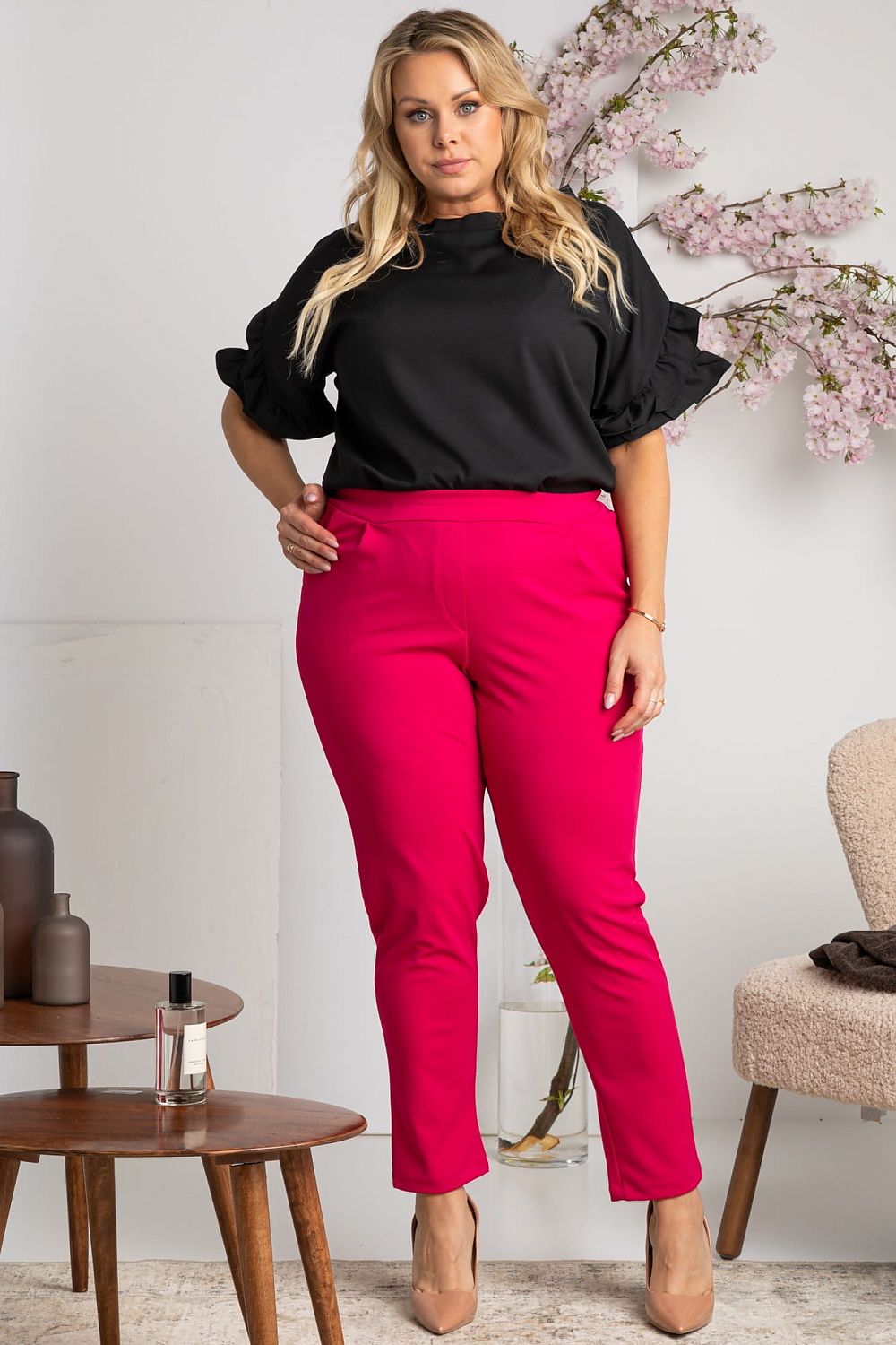 Elegant knitted pants with pockets BENTON