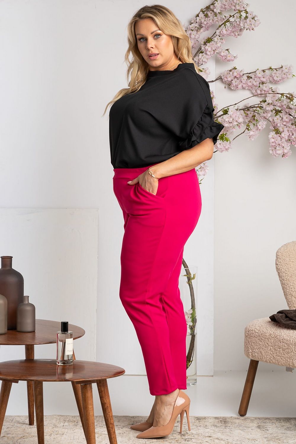 Elegant knitted pants with pockets BENTON