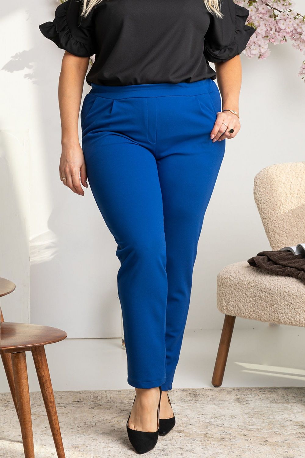 Elegant knitted pants with pockets BENTON