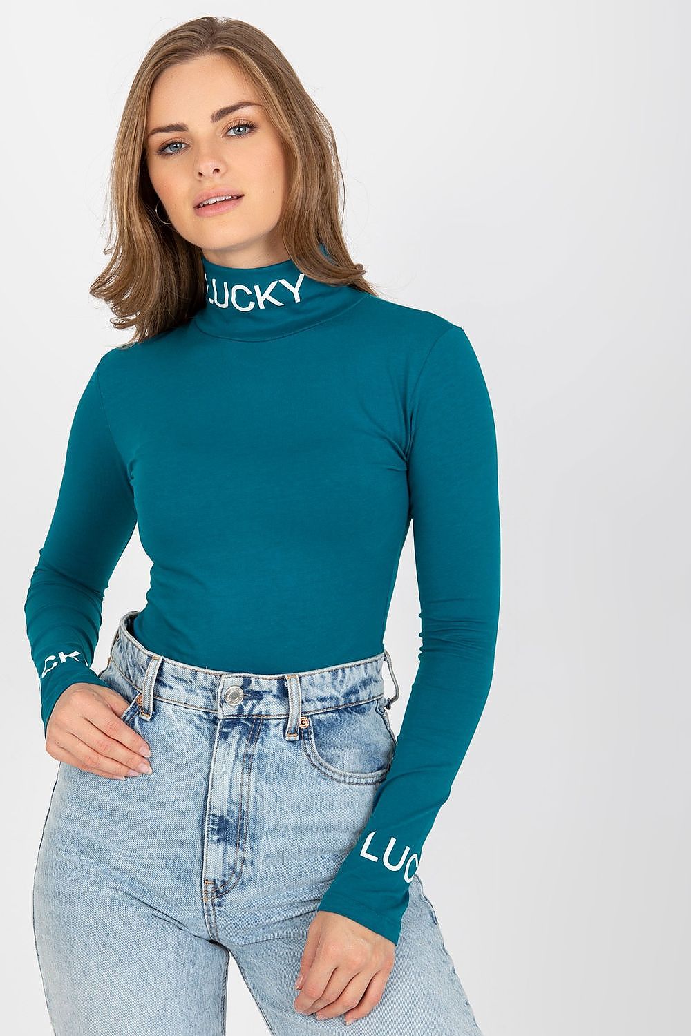 Ex Moda Longsleeve Turtleneck Lucky Blouse