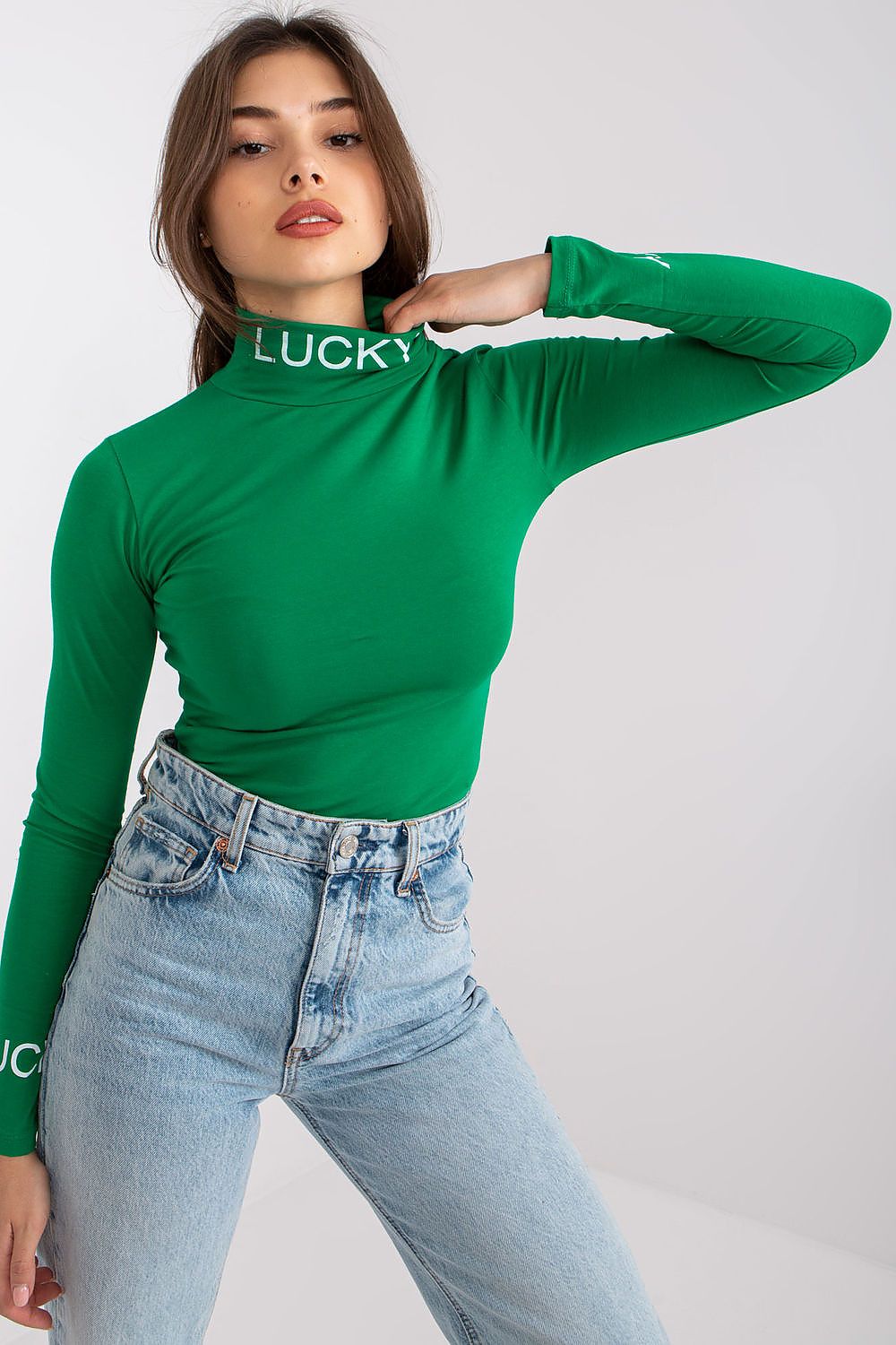 Ex Moda Longsleeve Turtleneck Lucky Blouse