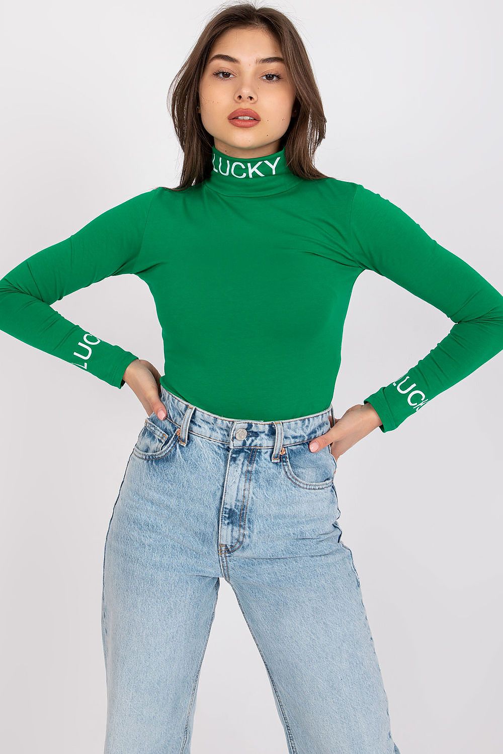 Ex Moda Longsleeve Turtleneck Lucky Blouse