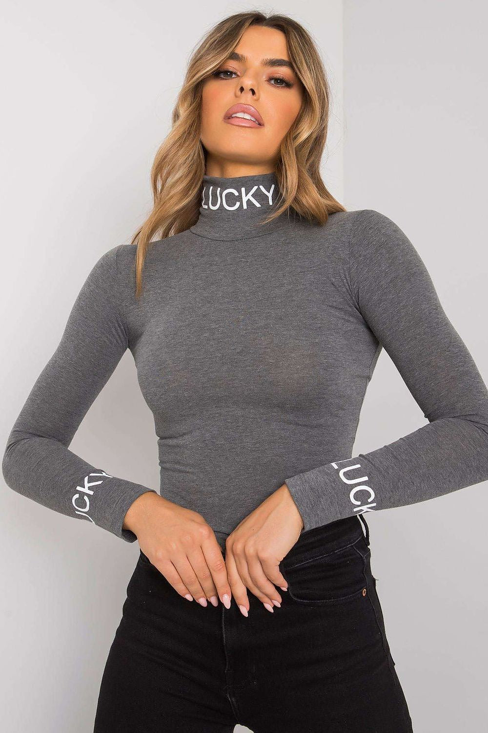 Ex Moda Longsleeve Turtleneck Lucky Blouse