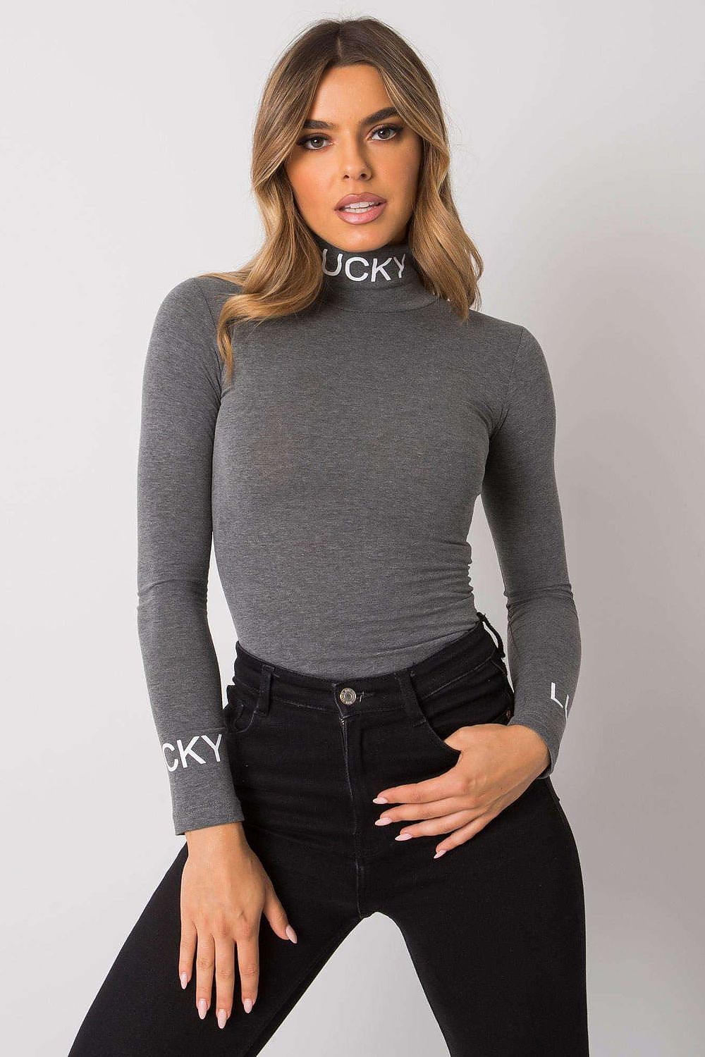 Ex Moda Longsleeve Turtleneck Lucky Blouse