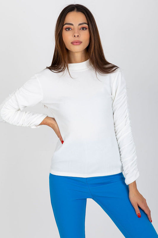 Rue Paris Velour Crease Sleeve Blouse