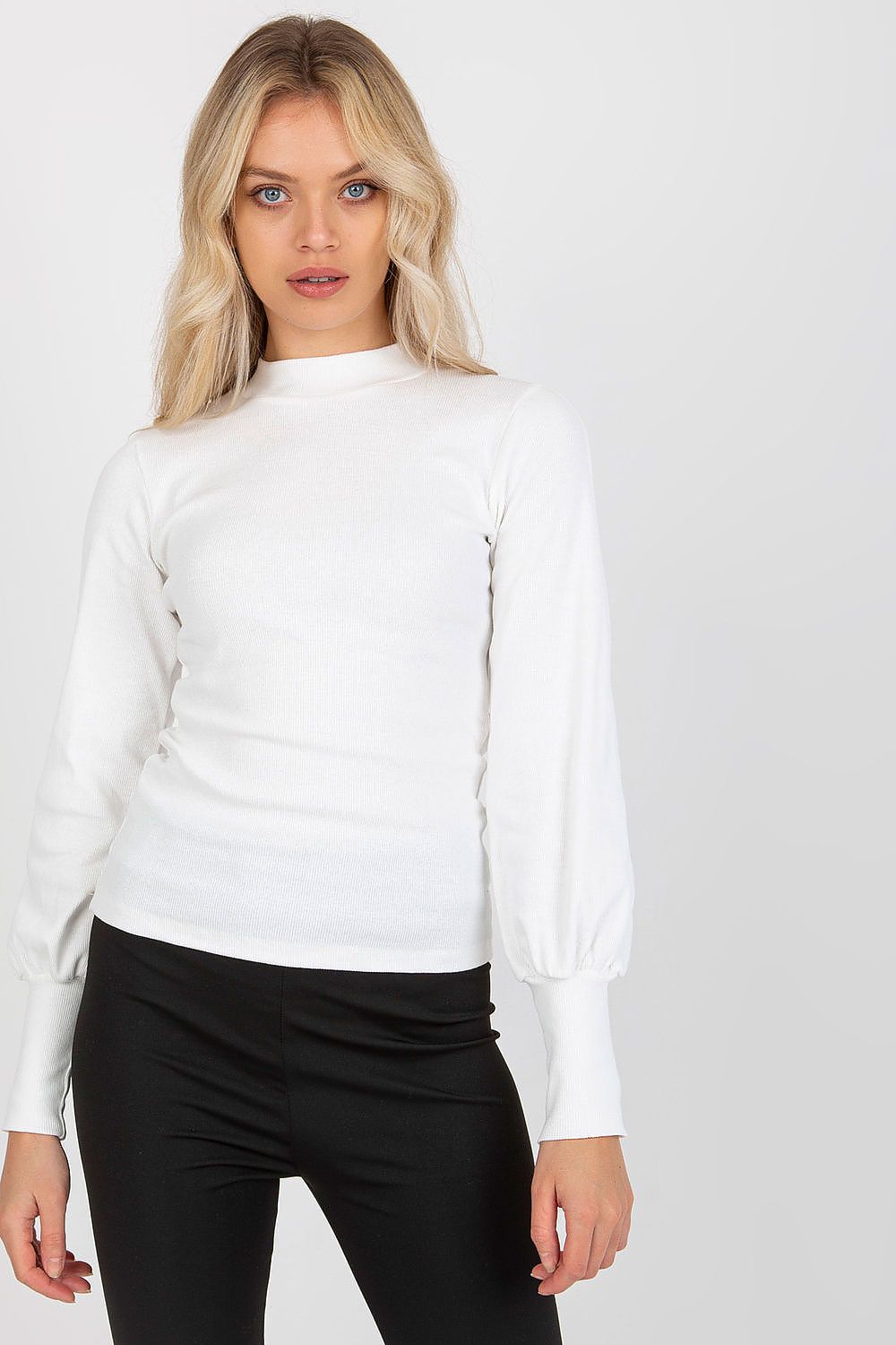 Rue Paris Ribbed Cuff Blouse