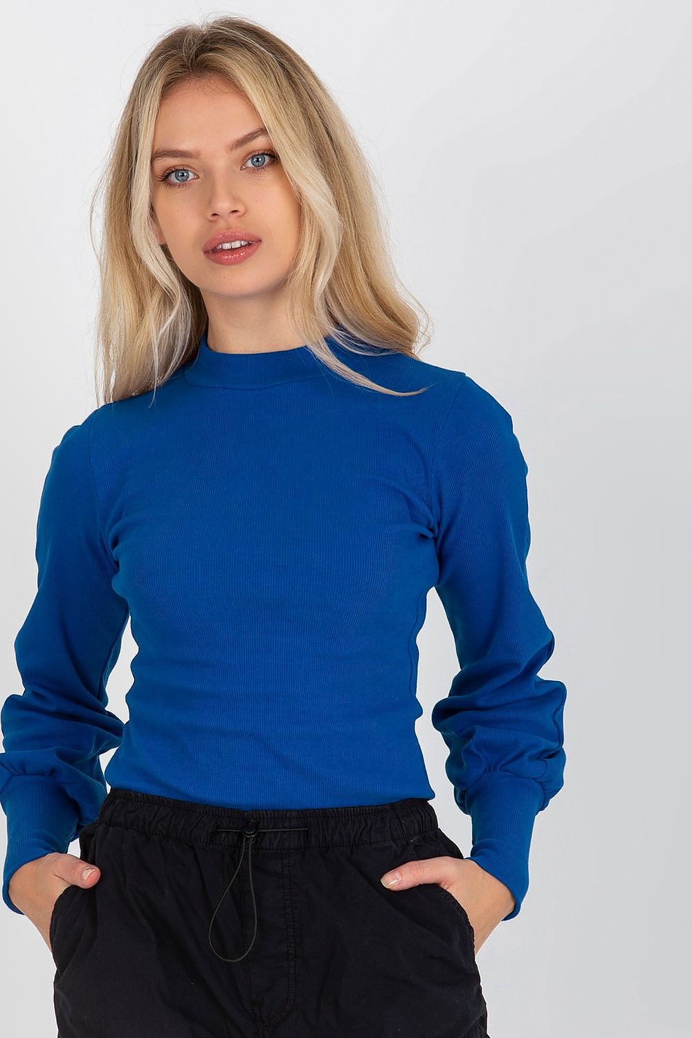 Rue Paris Ribbed Cuff Blouse