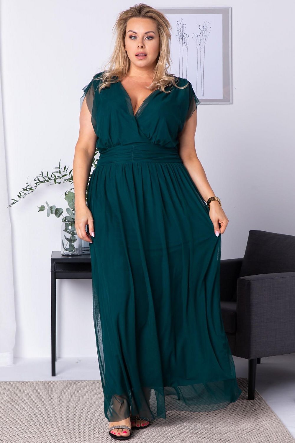 Elegant chiffon dress cut envelope DENISA