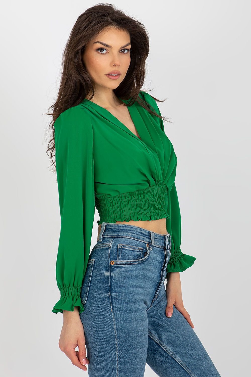 Italy Moda Envelope Neckline Blouse