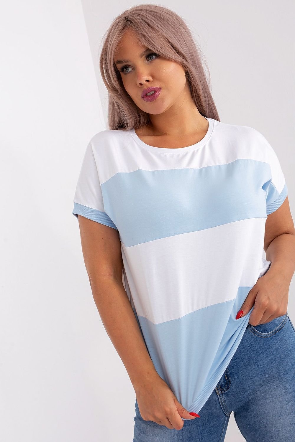 Plus size Wide Stripe Blouse