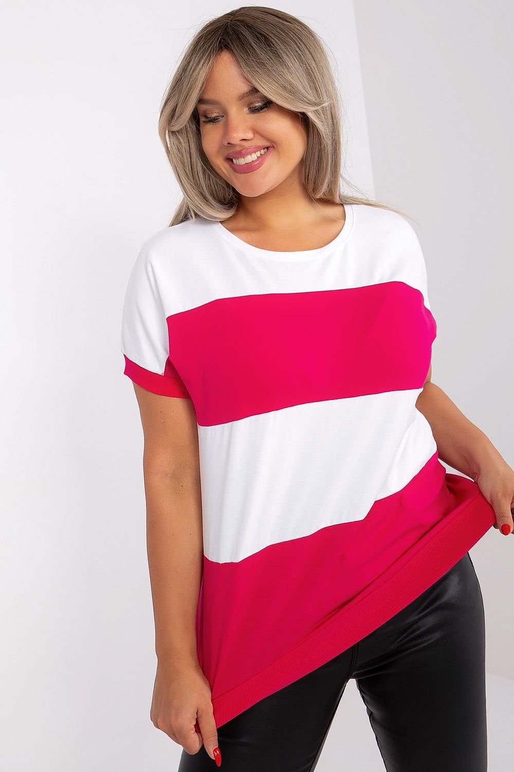 Plus size Wide Stripe Blouse