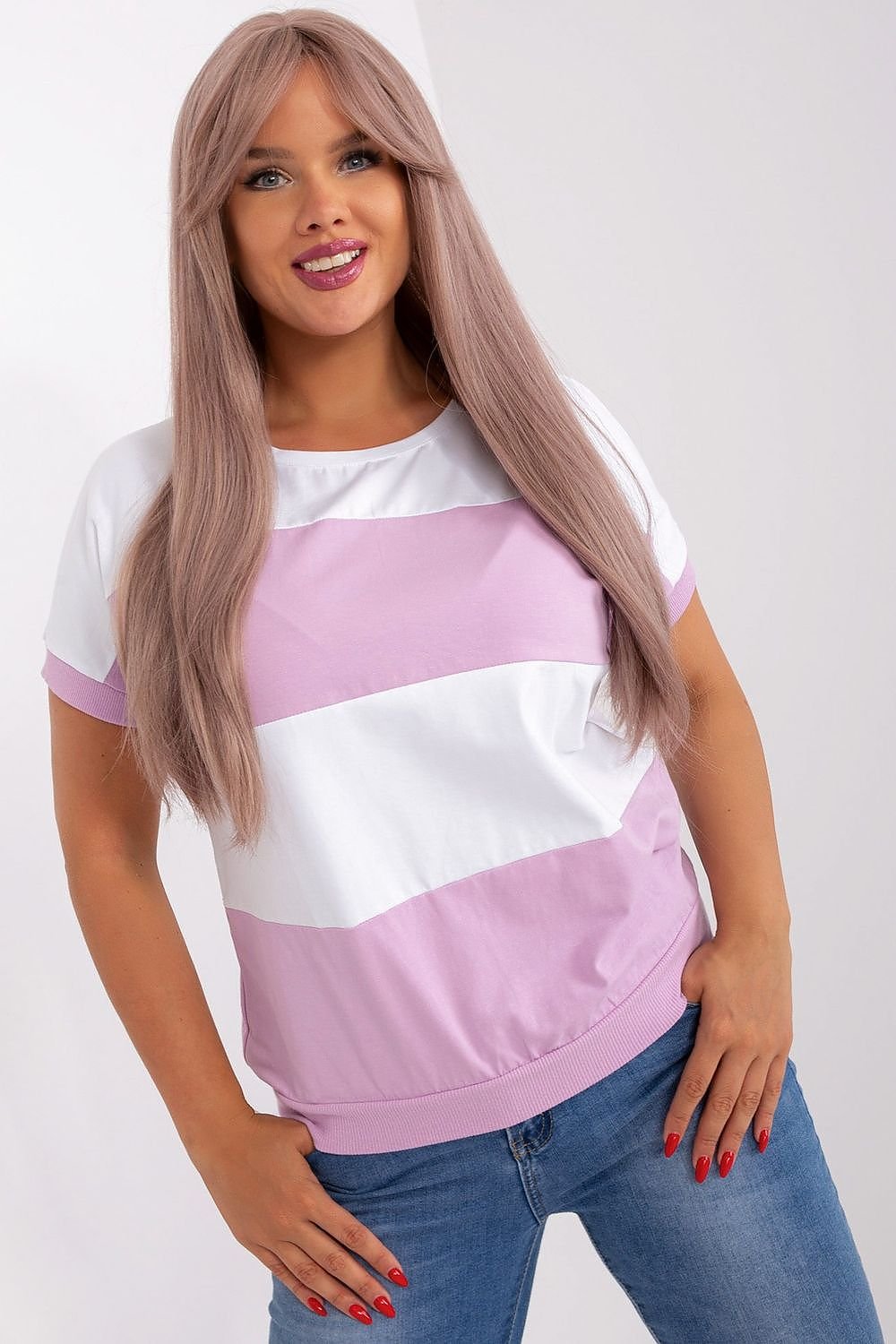 Plus size Wide Stripe Blouse