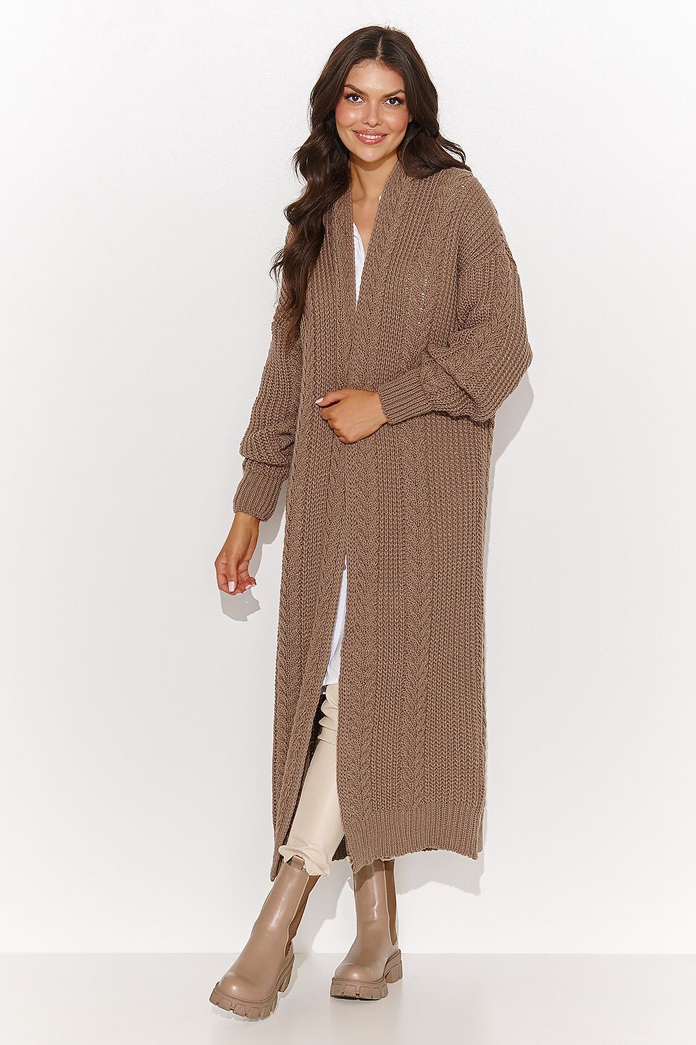 Long Open Front Cardigan with Ribbed Cuffs - Perfect for Fall/Winter  Shop One Place