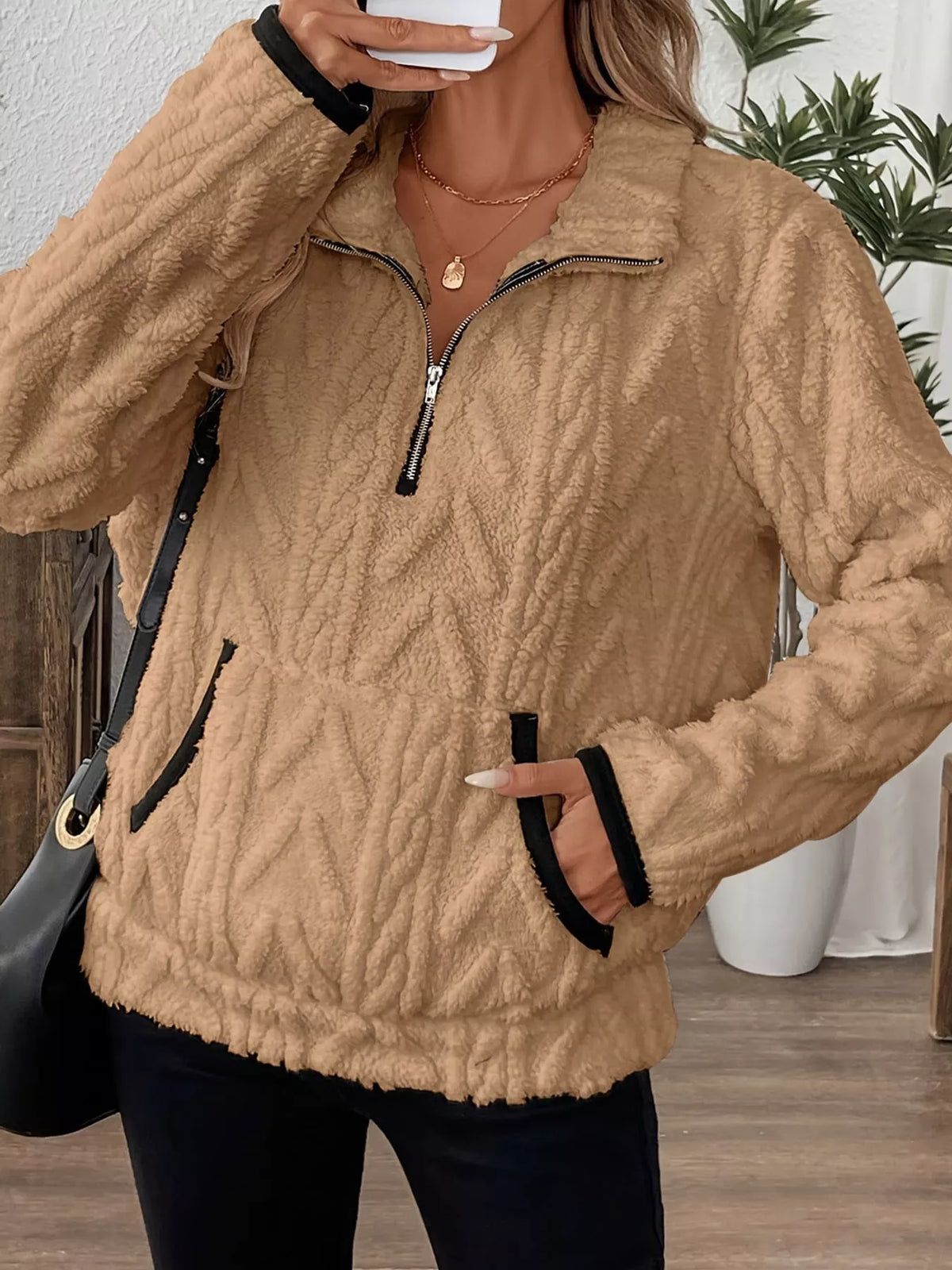 Women's Quarter-Zip Sherpa Sweatshirt – view 27