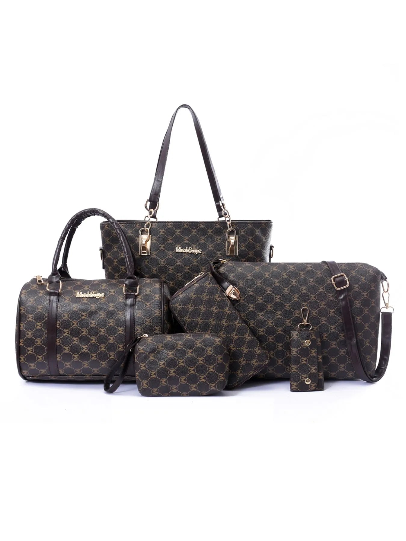 Diamond Pattern 6-Piece Bag Set  Shop One Place