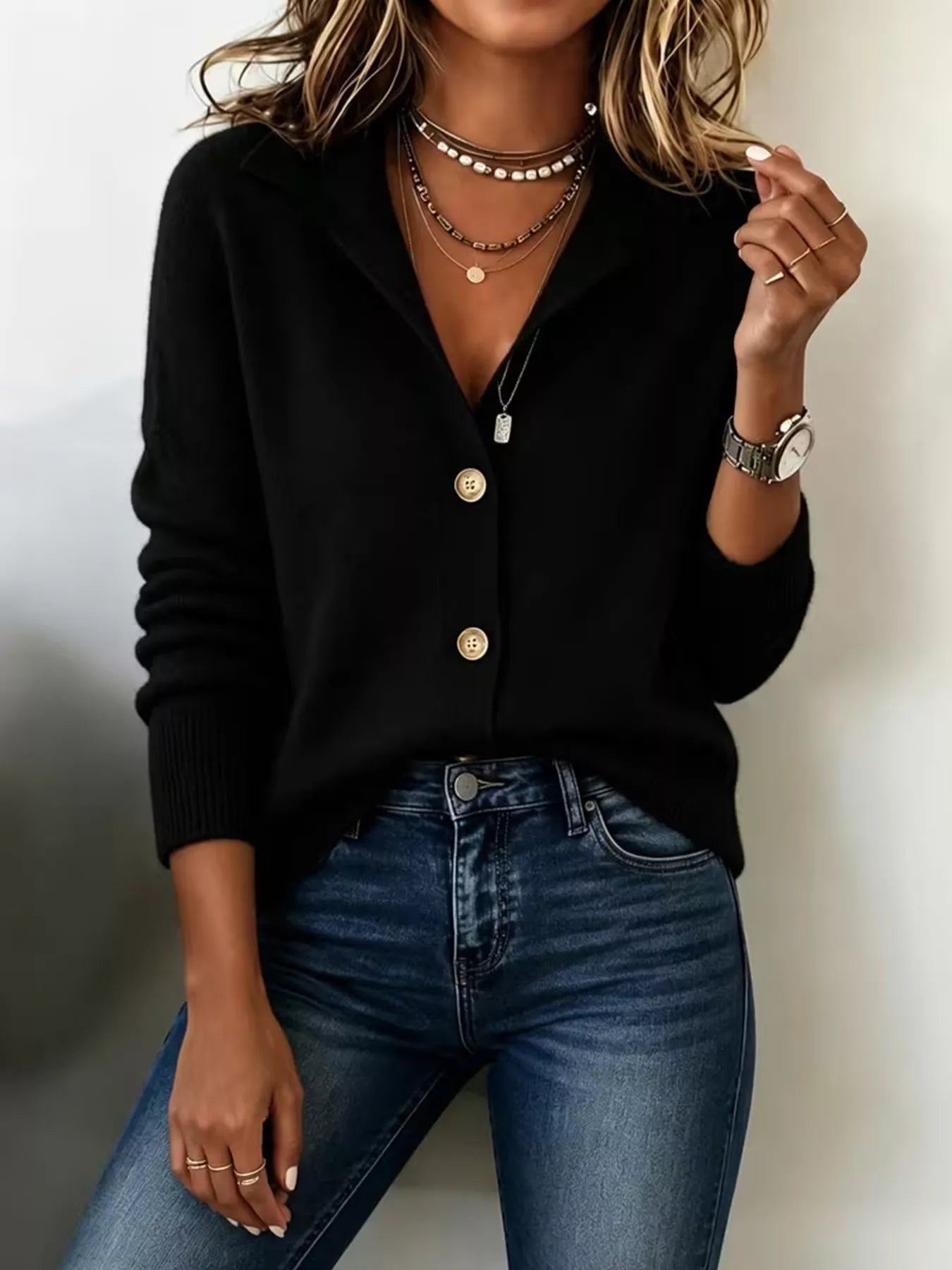 Button-Down Knit Cardigan  Shop One Place