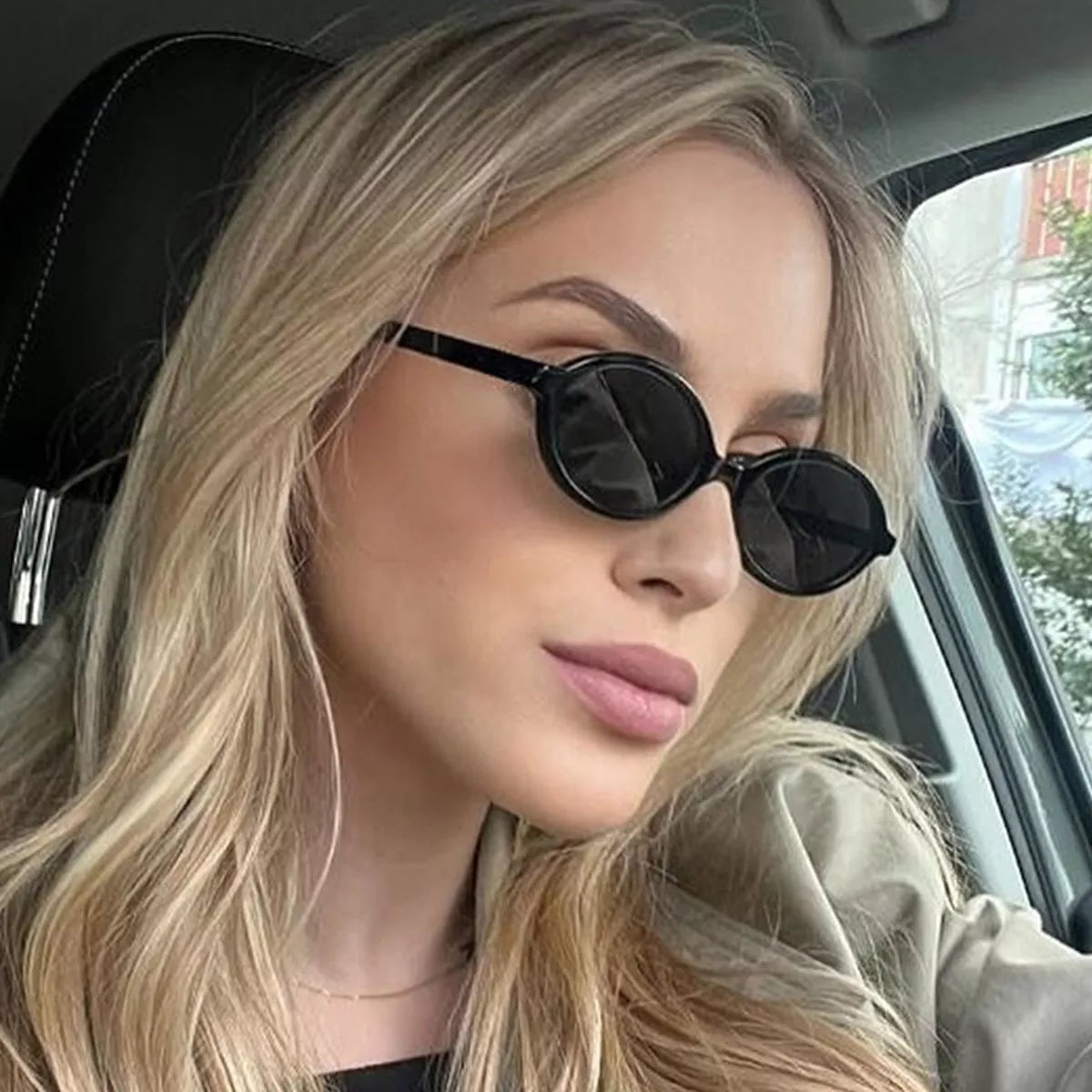 Oval Frame Tinted Lenses Sunglasses  Shop One Place