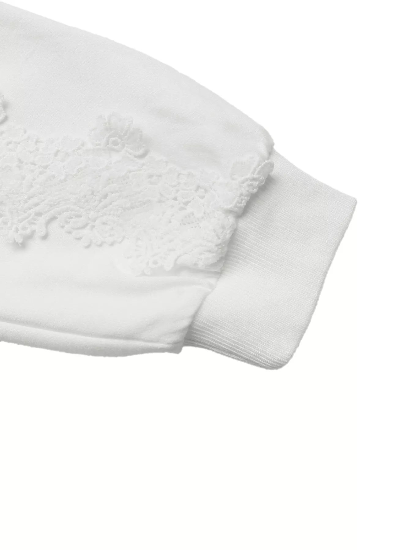 Lace Detail Long Sleeve Drawstring Hoodie  Shop One Place