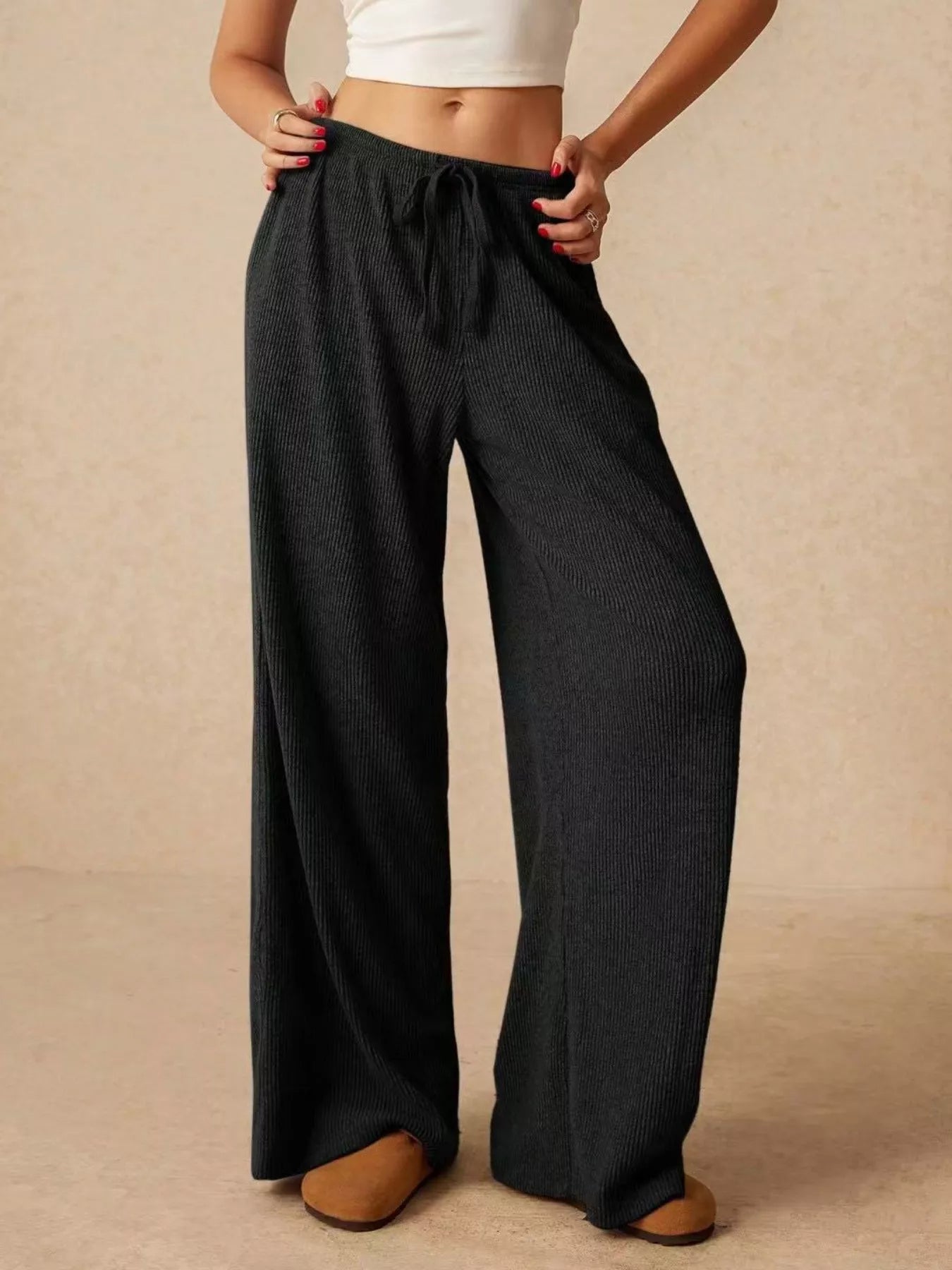 Drawstring Wide Leg Pants  Shop One Place
