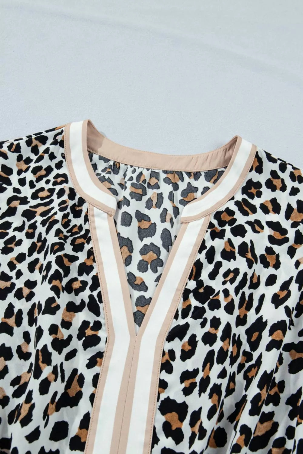 Leopard Print Colorblock Trim Sleeveless Midi Dress  Shop One Place