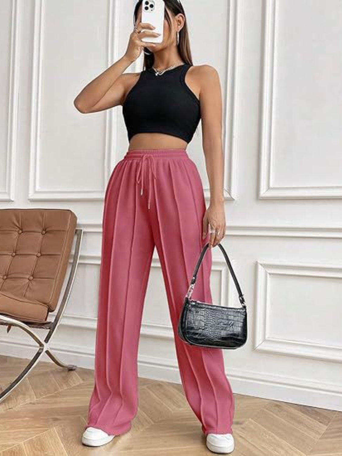 Drawstring Wide Leg Pants with Pockets  Shop One Place