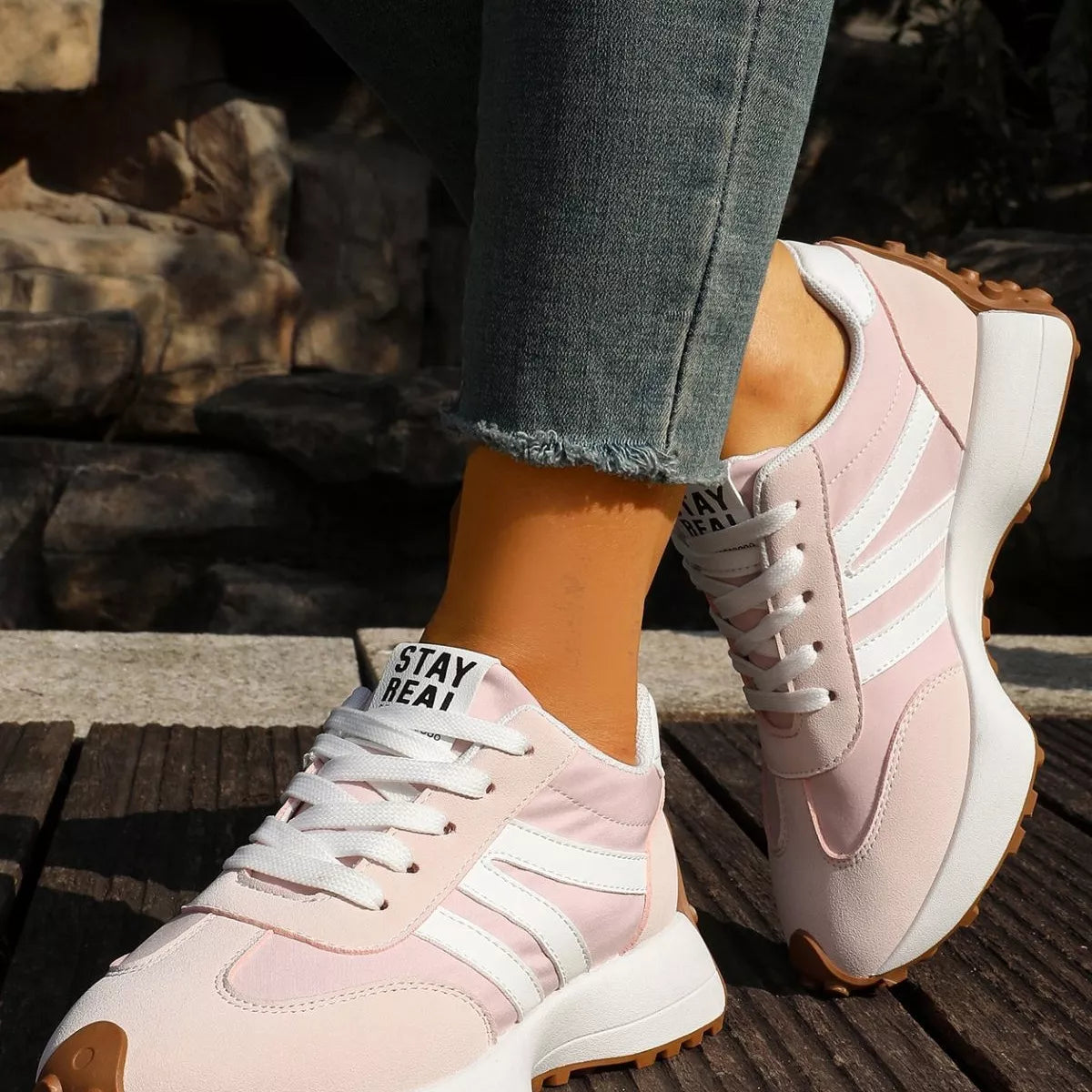 Round Toe Lace Up Sneakers  Shop One Place