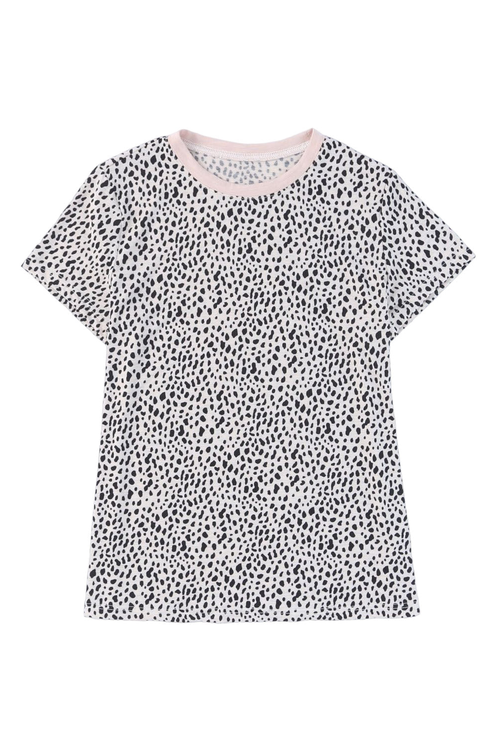 Cheetah Print Casual Crew Neck T Shirt