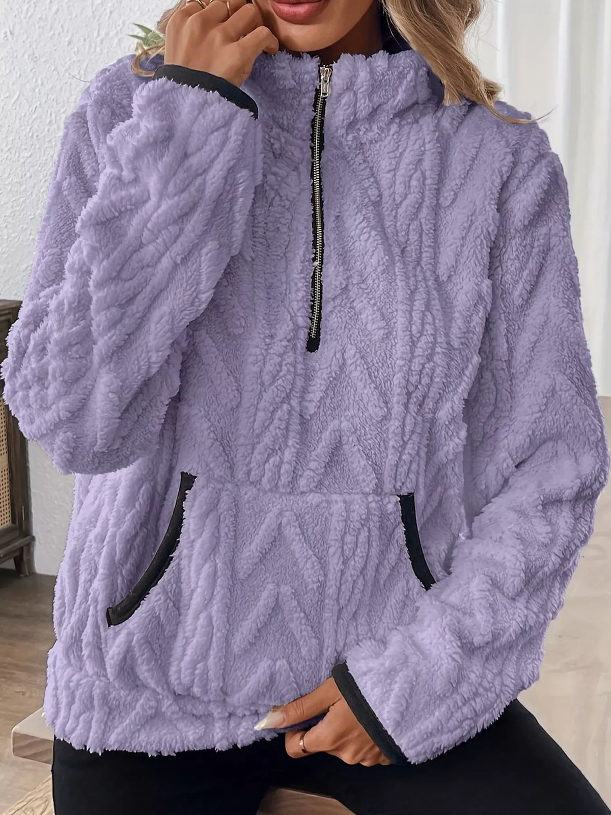 Women's Quarter-Zip Sherpa Sweatshirt – view 36