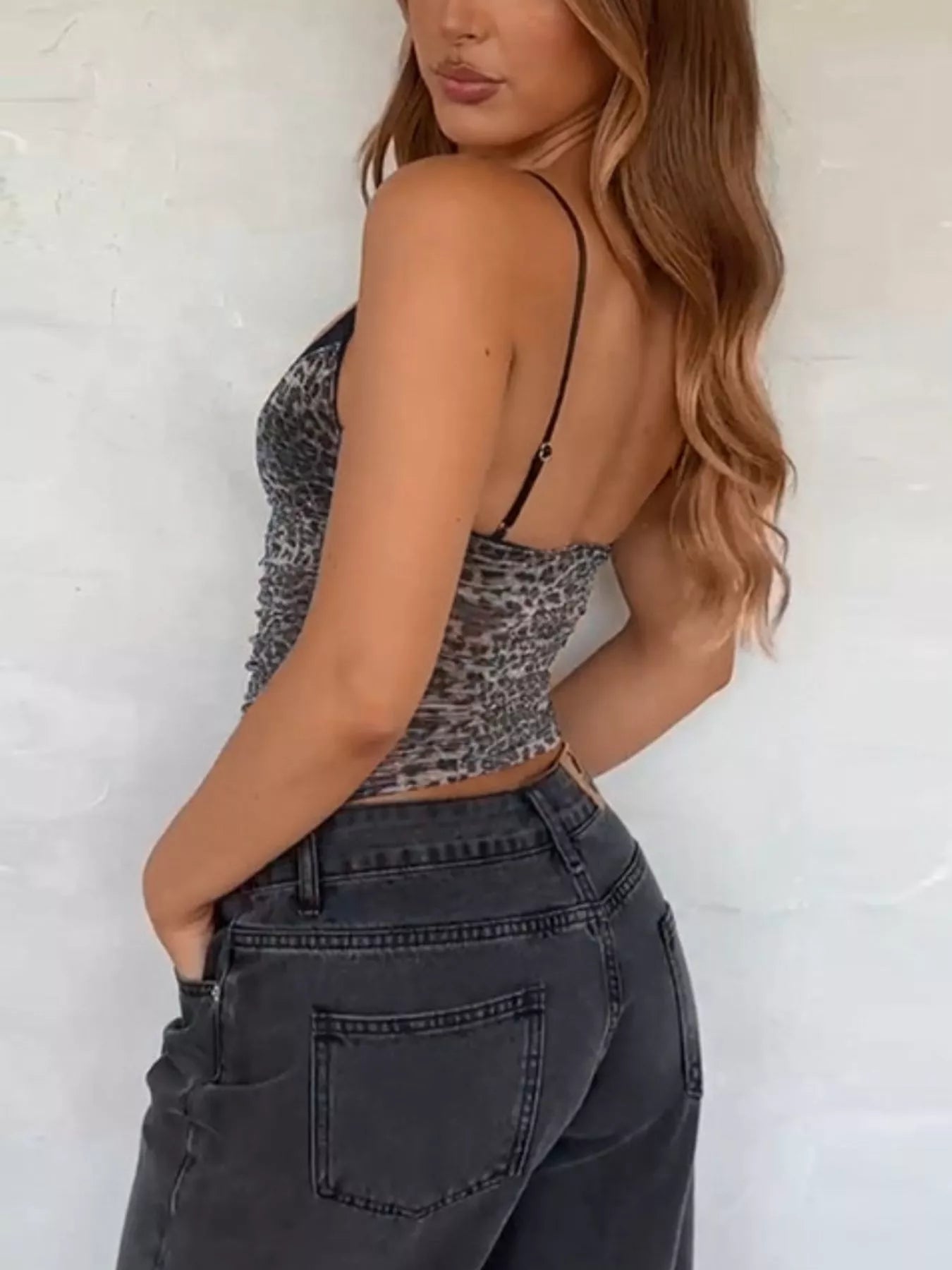 Sheer Leopard Print Cami  Shop One Place