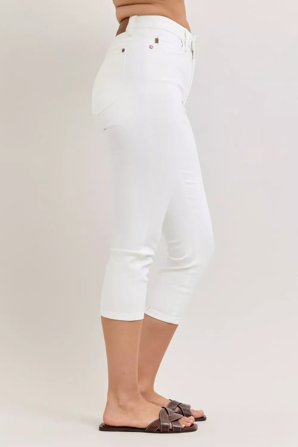 Judy Blue High Waist Extended Waistband Capri Pants with Spade Pockets  Shop One Place