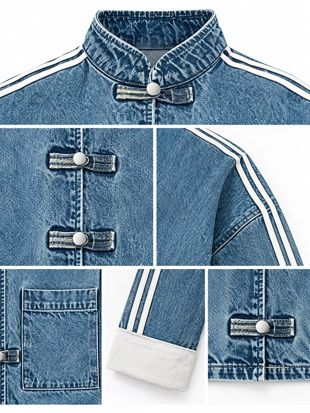 Women's Stand Collar Denim Jacket – view 4