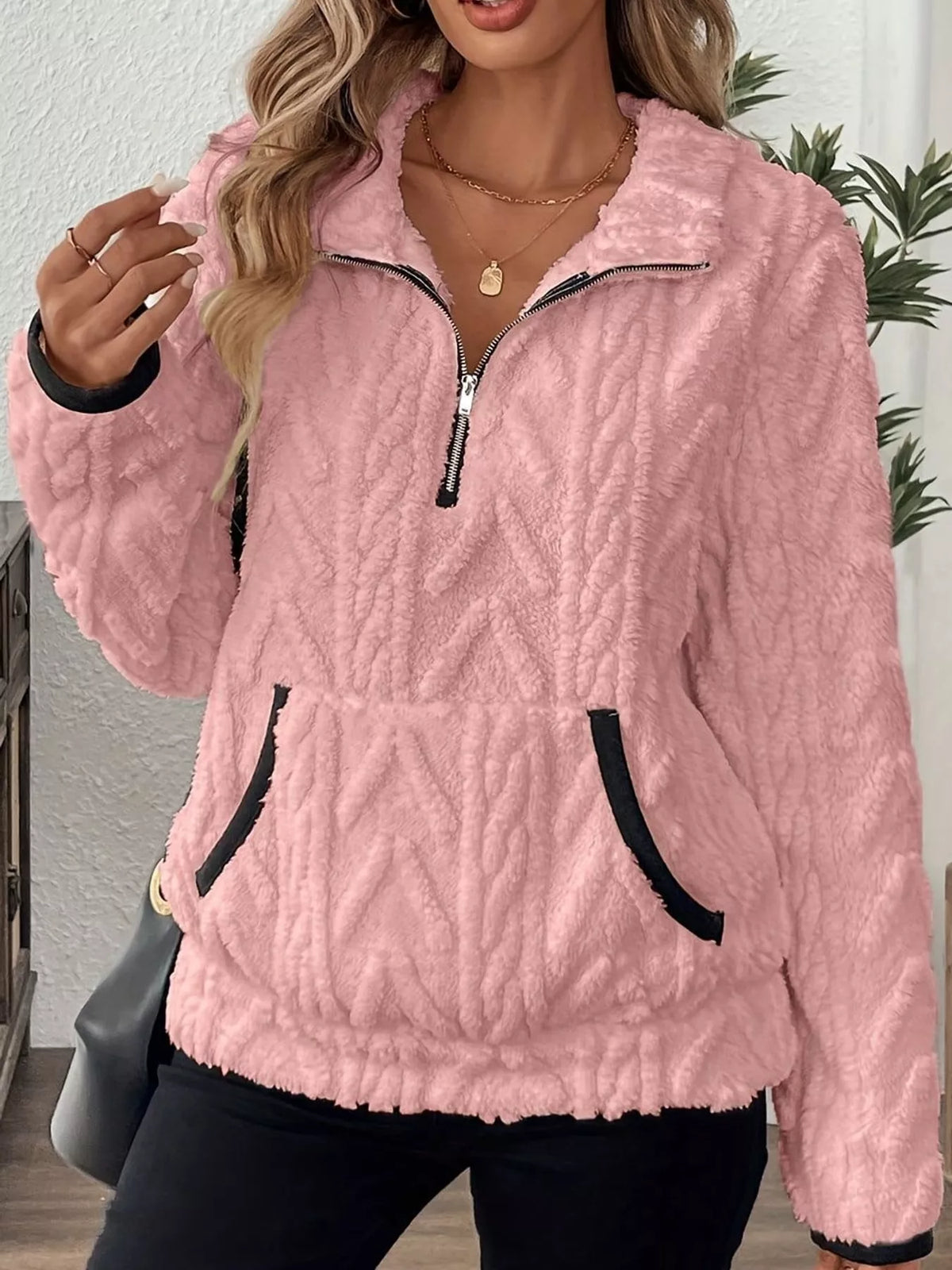 Women's Quarter-Zip Sherpa Sweatshirt – view 13