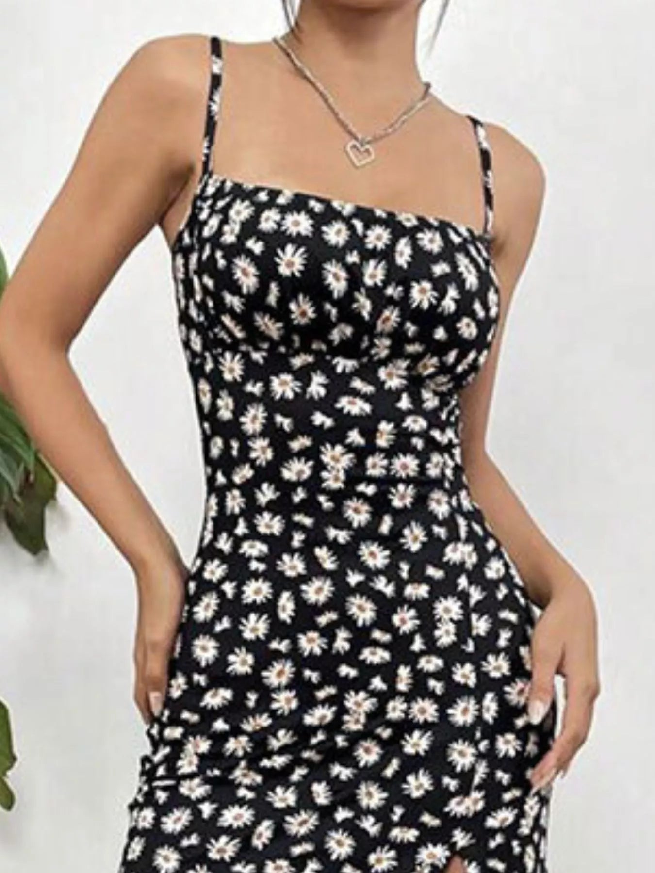 Slit Spaghetti Strap Midi Dress  Shop One Place