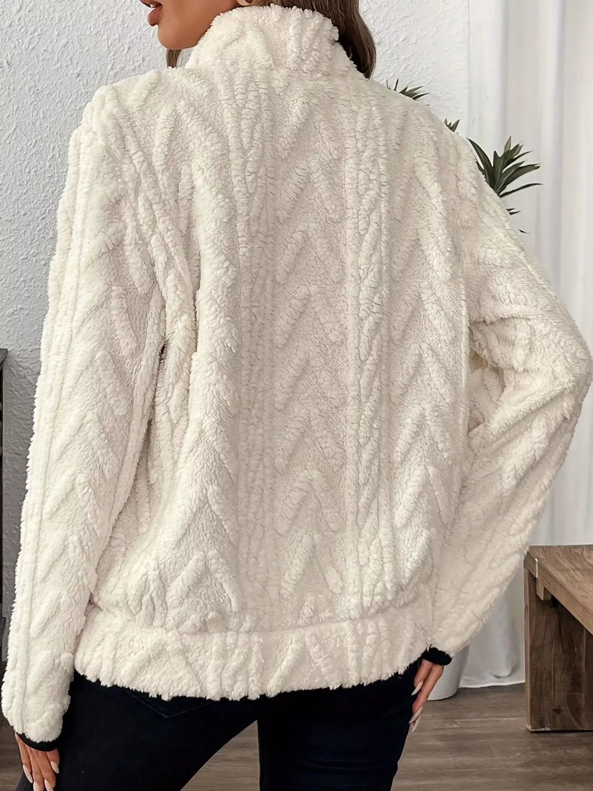 Women's Quarter-Zip Sherpa Sweatshirt – view 5