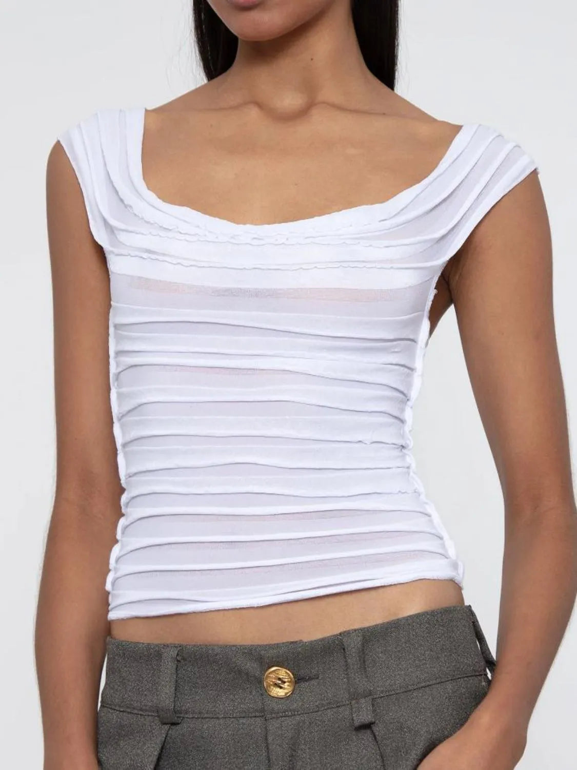 Ruched Solid Tank  Shop One Place