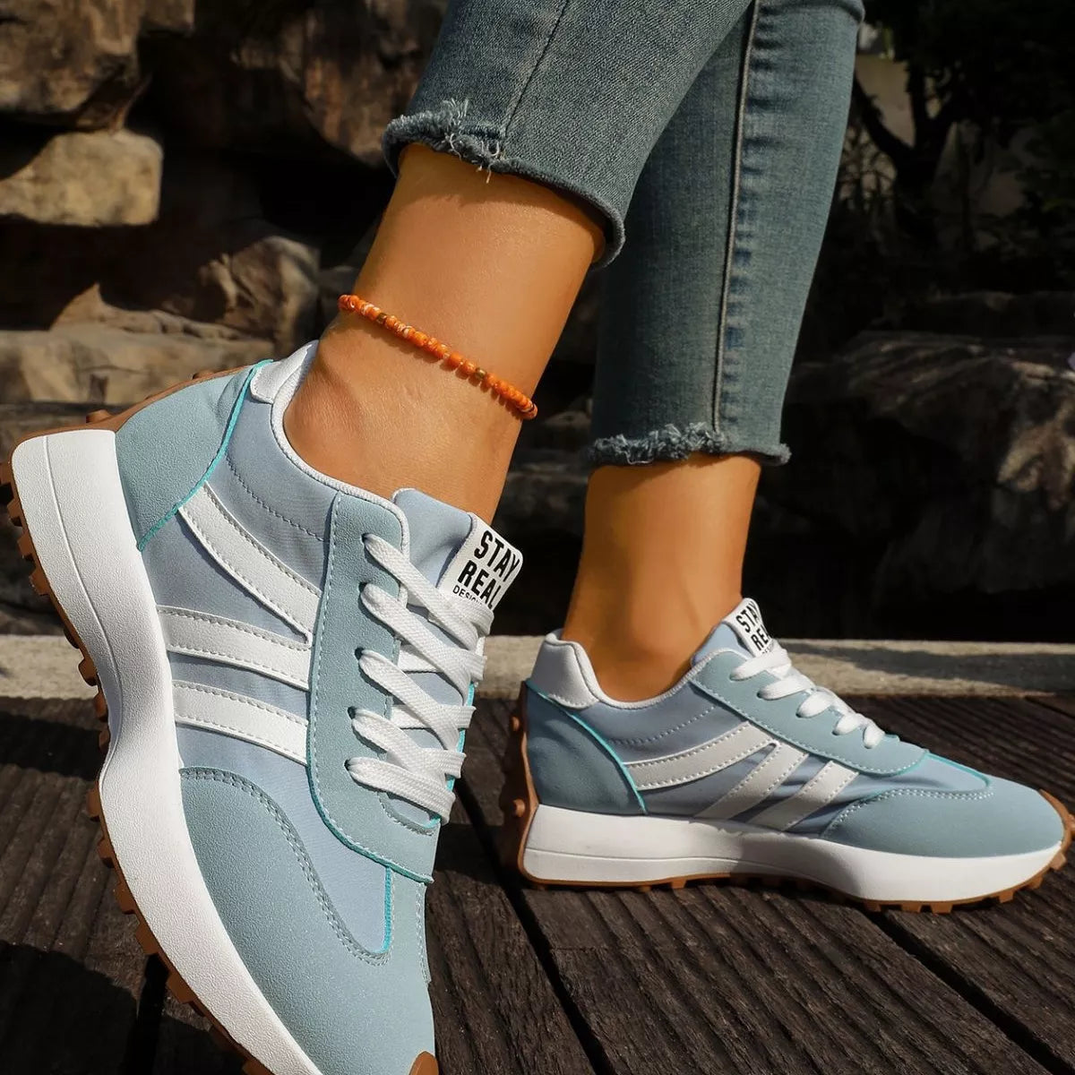 Round Toe Lace Up Sneakers  Shop One Place
