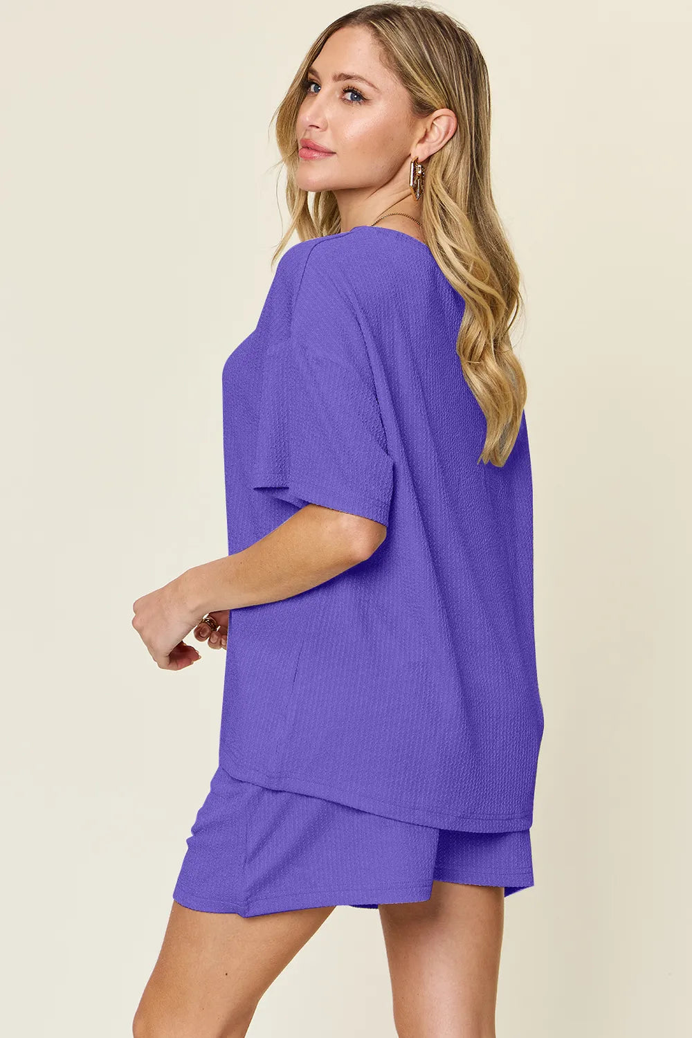 Double Take Basic style Round Neck Solid Set  Shop One Place